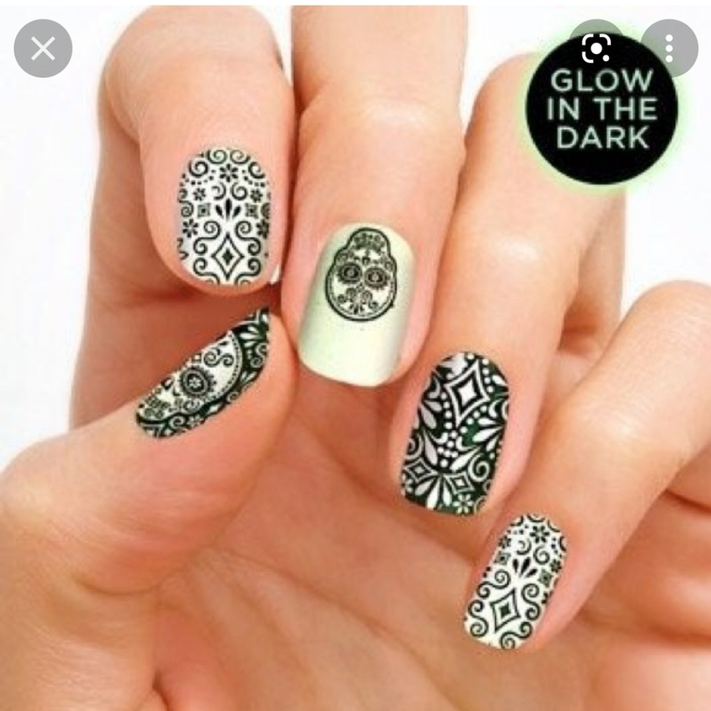 RARE Abra-Cadaver Color Street glow in the dark sugar skulls